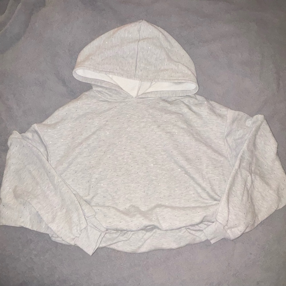 Madden Girl Studded Gray Cropped Hoodie